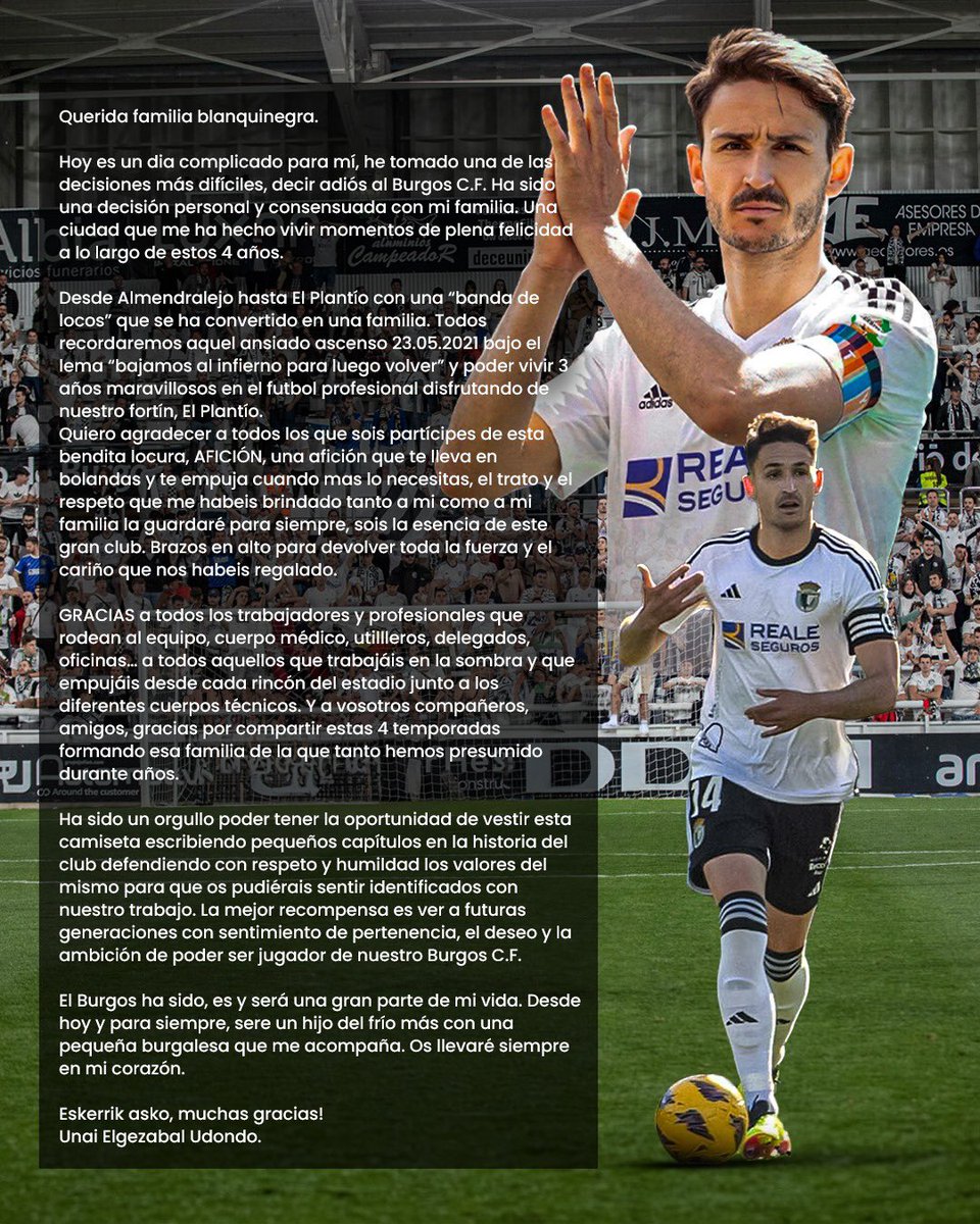 Hasta siempre. 
<a href="/Burgos_CF/">Burgos Club de Fútbol</a> 🤍🖤