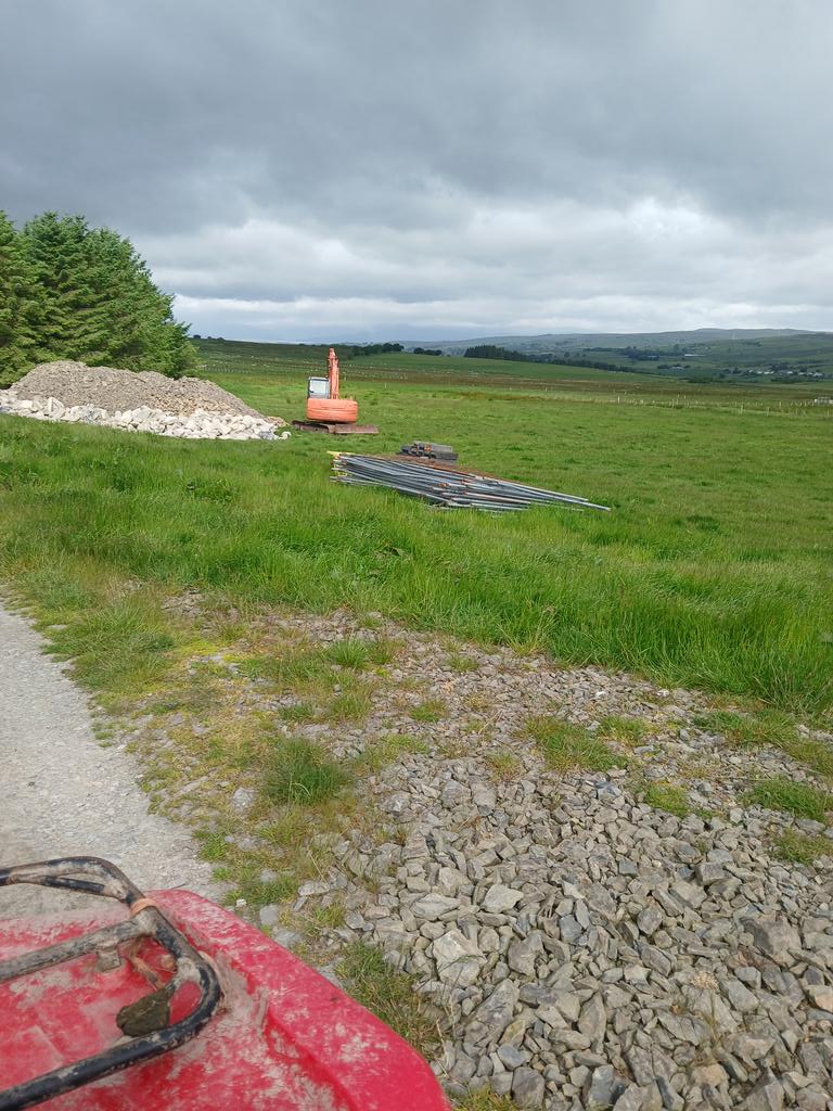 Dechrau tyllu ein cartre newydd dydd llun 10/6 . A new chapter , starting to dig site of our new home, Min-yGors