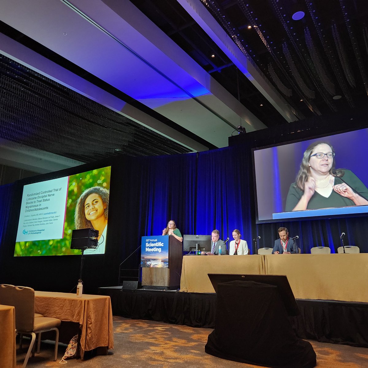 Proud of my friend and colleague Dr. Christina Szperka for presenting her <a href="/NIH/">NIH</a> <a href="/NIH_NINDS/">NINDS</a> K23 results at the <a href="/ahsheadache/">American Headache Society</a> Scientific Meeting! <a href="/AANmember/">American Academy of Neurology</a> <a href="/WNGtweets/">Women Neurologists Group</a>