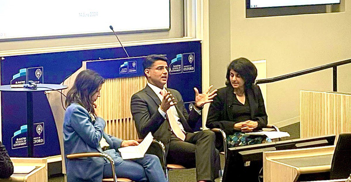 SachinPilot's tweet photo. My talk at Oxford University’s Blavatnik School of Government on the Indian elections and the changing expectations of the Indian voters was attended by the students, faculty and an online audience. 

It’s always a pleasure to engage with the young minds 👍

@UniofOxford @BlavatnikSchool