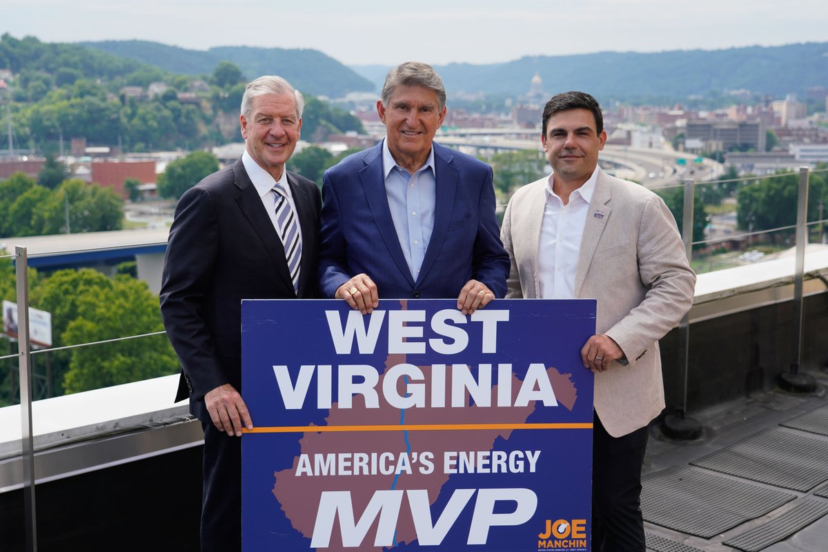 After 10 years of hard work, unprecedented regulatory oversight, &amp; billions of dollars into #WV, the Mountain Valley Pipeline is officially online! I’m in Charleston with Tom Karam, Exec. Chairman of Equitrans Midstream, &amp; Toby Rice, Pres. &amp; CEO of EQT to mark this historic day.