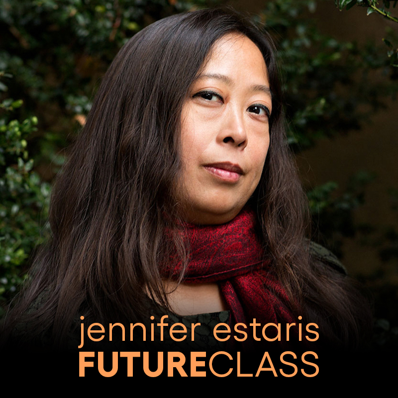 Meet Future Class' Jennifer Estaris (<a href="/aeiea/">Jennifer Estaris</a>) a climate activist and game director at ustwo games. A Filipina-American immigrant, Jennifer is involved with UN’s Playing for the Planet, the IGDA Climate SIG, and Extinction Rebellion.