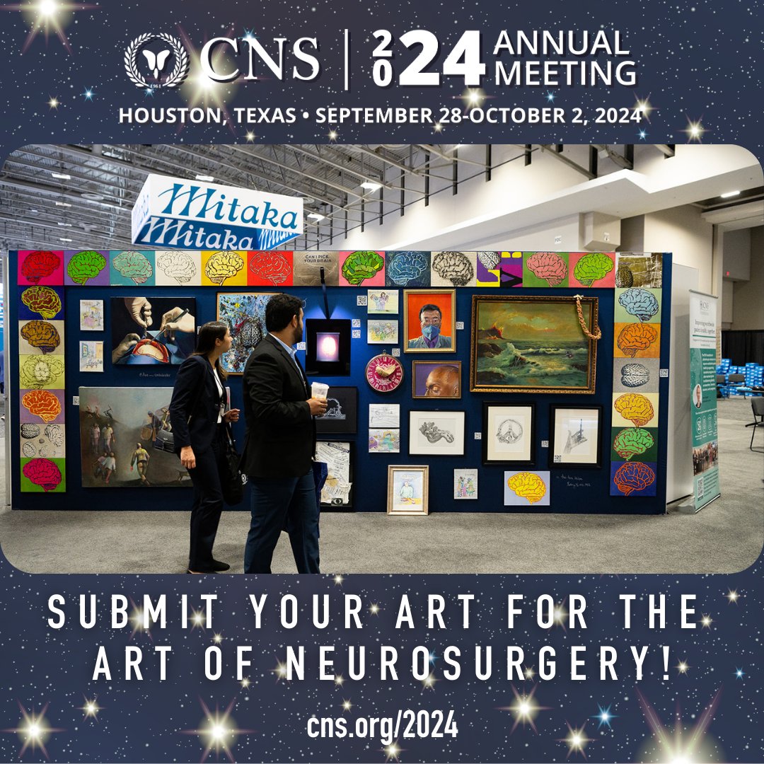 CNS (@cns_update) on Twitter photo Calling all artists! Submit your artwork for the Art of Neurosurgery exhibit at #2024CNS—any format/media accepted! All selected art will be displayed in a gallery setting throughout the meeting. Submissions end July 1: cns.org/annualmeeting/…
Gallery wall by <a href="/DrKathrynKo/">Ambidexter</a>
#CNSArt Calling all artists! Submit your artwork for the Art of Neurosurgery exhibit at #2024CNS—any format/media accepted! All selected art will be displayed in a gallery setting throughout the meeting. Submissions end July 1: cns.org/annualmeeting/…
Gallery wall by <a href="/DrKathrynKo/">Ambidexter</a>
#CNSArt