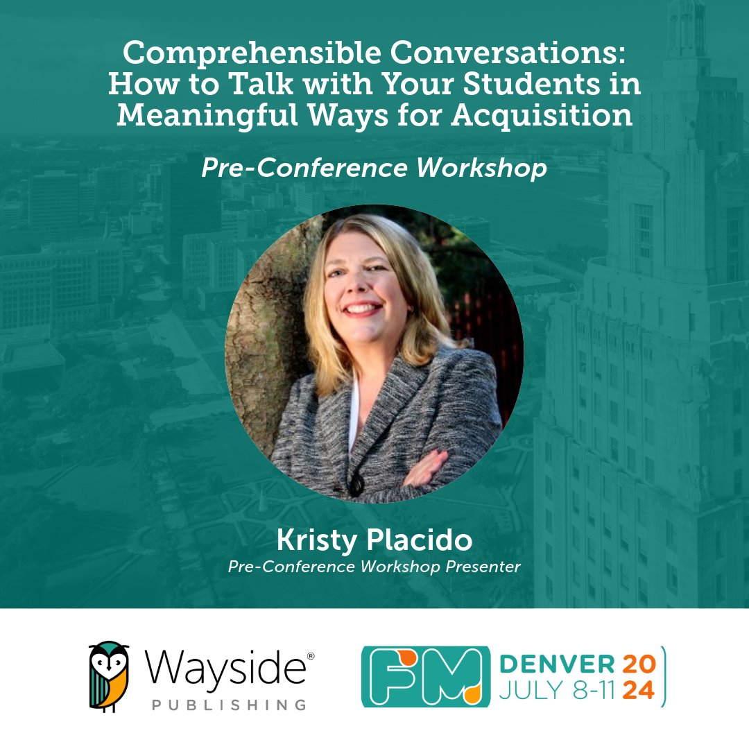 Wayside Publishing (@waysidepublish) on Twitter photo Jump-start your week at the Fluency Matters Conference with a pre-conference workshop! Join <a href="/placido/">Placido Placido</a> for "Comprehensible Conversations" to learn how to talk with your students meaningfully for language acquisition.
$60 add-on! Register now: waysidepublishing.com/fluencymatters Jump-start your week at the Fluency Matters Conference with a pre-conference workshop! Join <a href="/placido/">Placido Placido</a> for "Comprehensible Conversations" to learn how to talk with your students meaningfully for language acquisition.
$60 add-on! Register now: waysidepublishing.com/fluencymatters