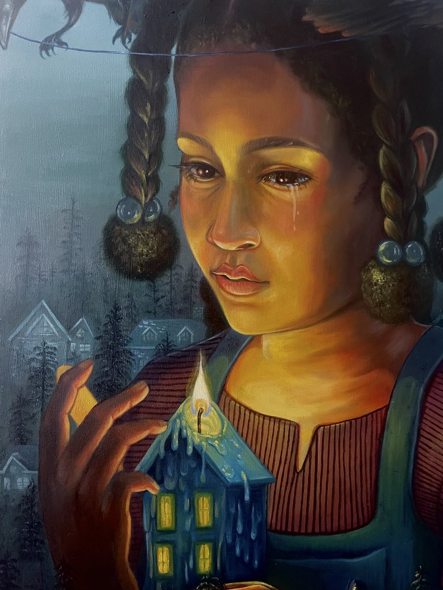 “Wandering flame” 🕯️ oil painting on wooden panel