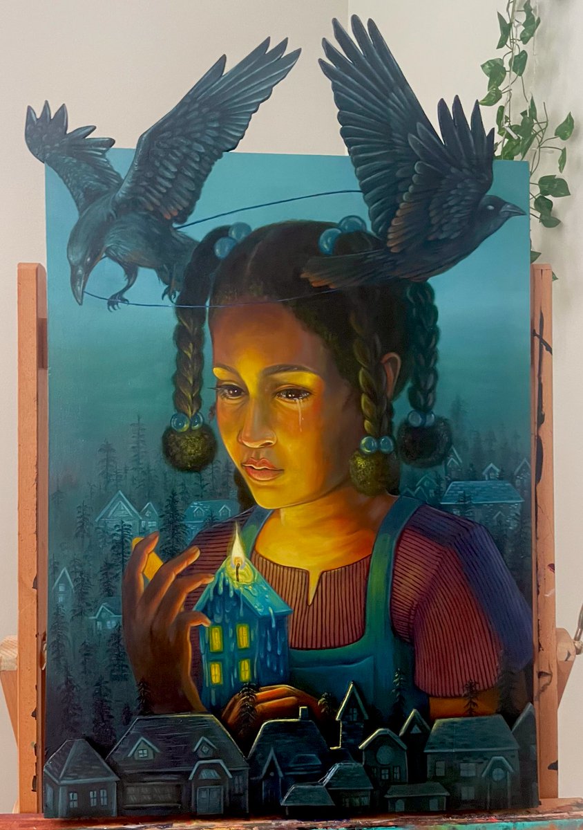 momikoi_'s tweet image. “Wandering flame” 🕯️ oil painting on wooden panel