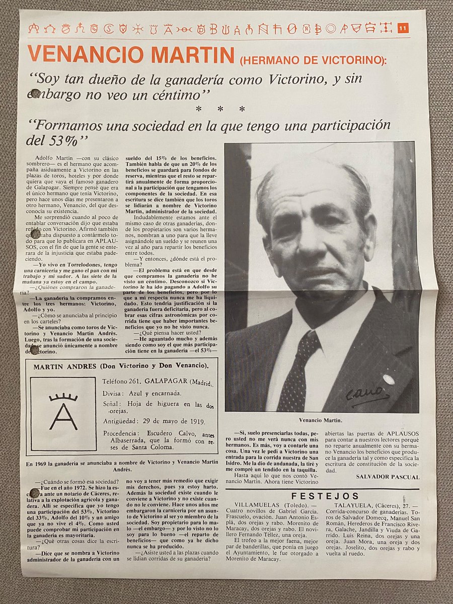 Venancio Martín y sus lógicas reclamaciones a su hermano Victorino. 
Situaciones complicadas muy propias de tratantes…