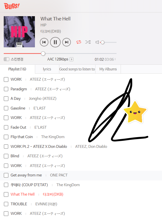 srlmort's tweet photo. Still streaming on Bugs, Genie, and SH.
I'm streaming other kpop small company favorites as well as #WORK
Not gonna stop until the pass runs out
#BUGSTINY #ATEEZ
#GOLDENHOUR_PT1 #WORK https://t.co/k3KhBCVtTV