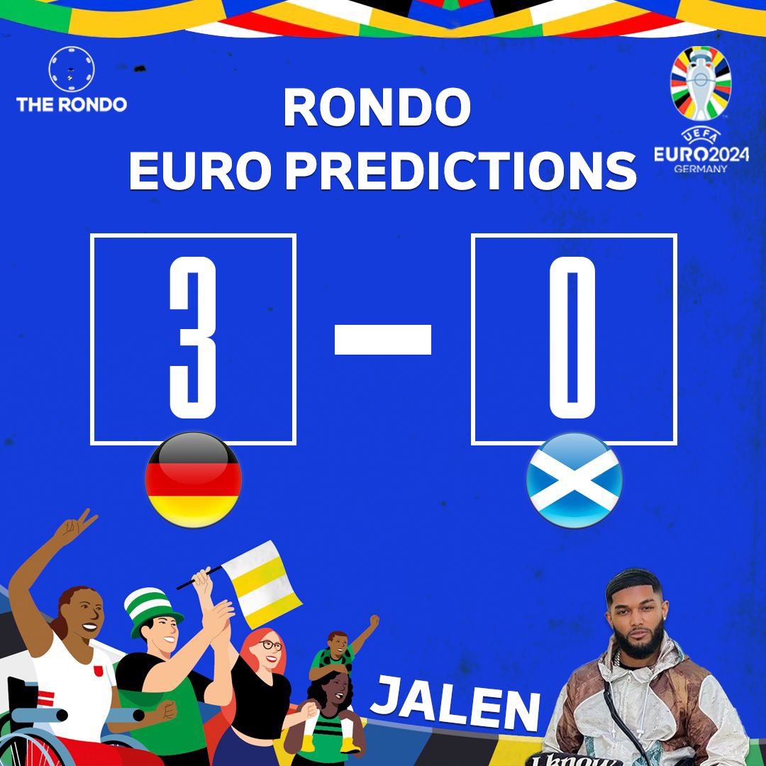Rondo Predictions for tonight 🇩🇪🏴󠁧󠁢󠁳󠁣󠁴󠁿 

Who wins the opener?

#intherondo #euro2024
