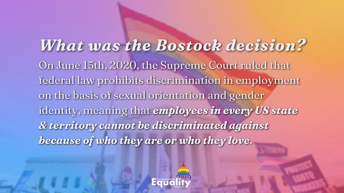 RepLindaSanchez's tweet photo. Three years ago, the SCOTUS ruling in #Bostock ensured workplace nondiscrimination rights on the basis of sexual orientation & gender identity. As a Vice Chair of the @EqualityCaucus, I am committed to building upon this decision by passing the Equality Act into law. https://t.co/MbMEBlXgsd