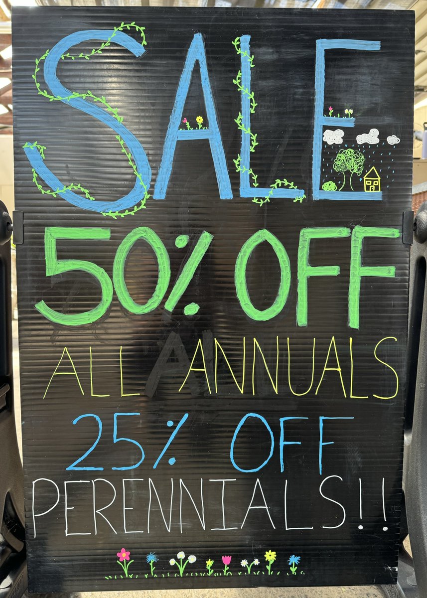 ❗️SALE SALE SALE ❗️
Starting today our Garden Center has 50% off ALL annuals and 25% off ALL perennials! We still have a large selection of each. You don’t want to miss this deal! 🌸 We will also have our weekly BBQ Party tomorrow, Saturday 6/15 from 11-2.
#GardenCenter...