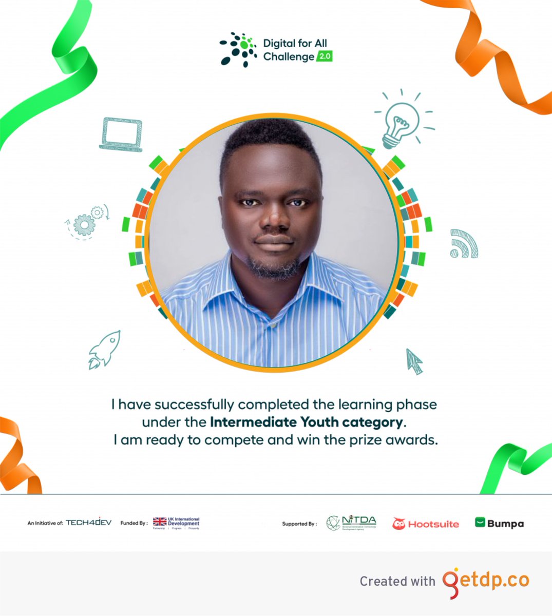 kwasako's tweet image. I have completed the Learning phase of Digital For All Challenge 2.0. Thank you @Tech4Dev for providing such a wonderful opportunity. #DFAChallenge2.0 #Digitalforallchallenge