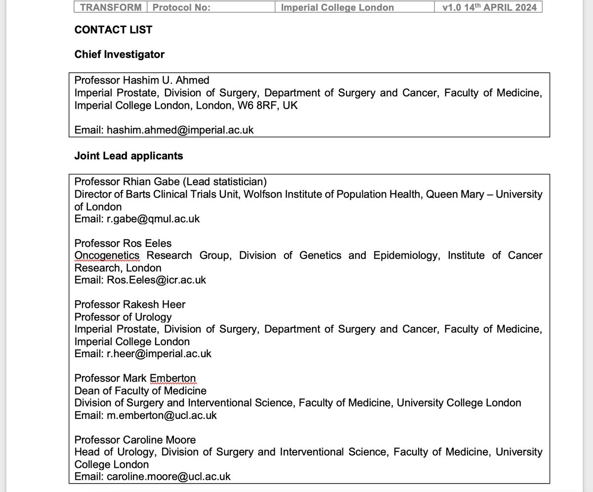 Hashim U. Ahmed (@londonprostate1) on Twitter photo First draft version of TRANSFORM protocol done!
<a href="/prost8uk/">Prost8UK</a> <a href="/ProstateUKProfs/">ProstateUK Profs</a>
<a href="/matthew_hobbs/">Matt Hobbs</a> <a href="/simongrieveson/">Simon Grieveson</a>
<a href="/ImperialSandC/">Surgery and Cancer</a> <a href="/ImperialCTU/">ImperialCTU</a> <a href="/IP_London/">Imperial Prostate</a> <a href="/QMUL_WIPH/">Wolfson Institute of Population Health</a> <a href="/UCLDivofSurgery/">UCL Div of Surgery</a> <a href="/ICR_London/">The ICR</a> <a href="/OfficialUoM/">The University of Manchester</a> @UCLan <a href="/LSHTM/">London School of Hygiene & Tropical Medicine</a> <a href="/Cambridge_Uni/">Cambridge University</a> First draft version of TRANSFORM protocol done!
<a href="/prost8uk/">Prost8UK</a> <a href="/ProstateUKProfs/">ProstateUK Profs</a>
<a href="/matthew_hobbs/">Matt Hobbs</a> <a href="/simongrieveson/">Simon Grieveson</a>
<a href="/ImperialSandC/">Surgery and Cancer</a> <a href="/ImperialCTU/">ImperialCTU</a> <a href="/IP_London/">Imperial Prostate</a> <a href="/QMUL_WIPH/">Wolfson Institute of Population Health</a> <a href="/UCLDivofSurgery/">UCL Div of Surgery</a> <a href="/ICR_London/">The ICR</a> <a href="/OfficialUoM/">The University of Manchester</a> @UCLan <a href="/LSHTM/">London School of Hygiene & Tropical Medicine</a> <a href="/Cambridge_Uni/">Cambridge University</a>