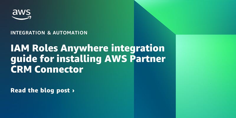 33squared's tweet image. IAM Roles Anywhere integration guide for installing AWS Partner CRM Connector aws.amazon.com/blogs/infrastr… #AmazonSimpleStorageServiceS3 #AWSCloudFormation