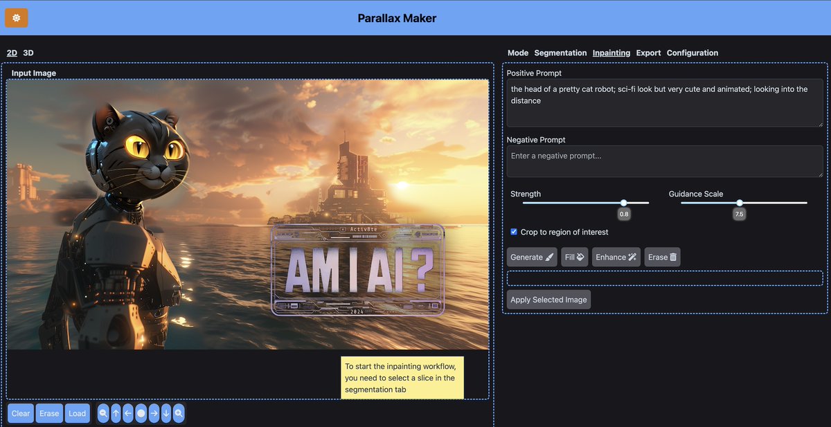 Parallax Maker now with support for Stable Diffusion 3 Medium. Try it yourself at github.com/provos/paralla… Enjoy!