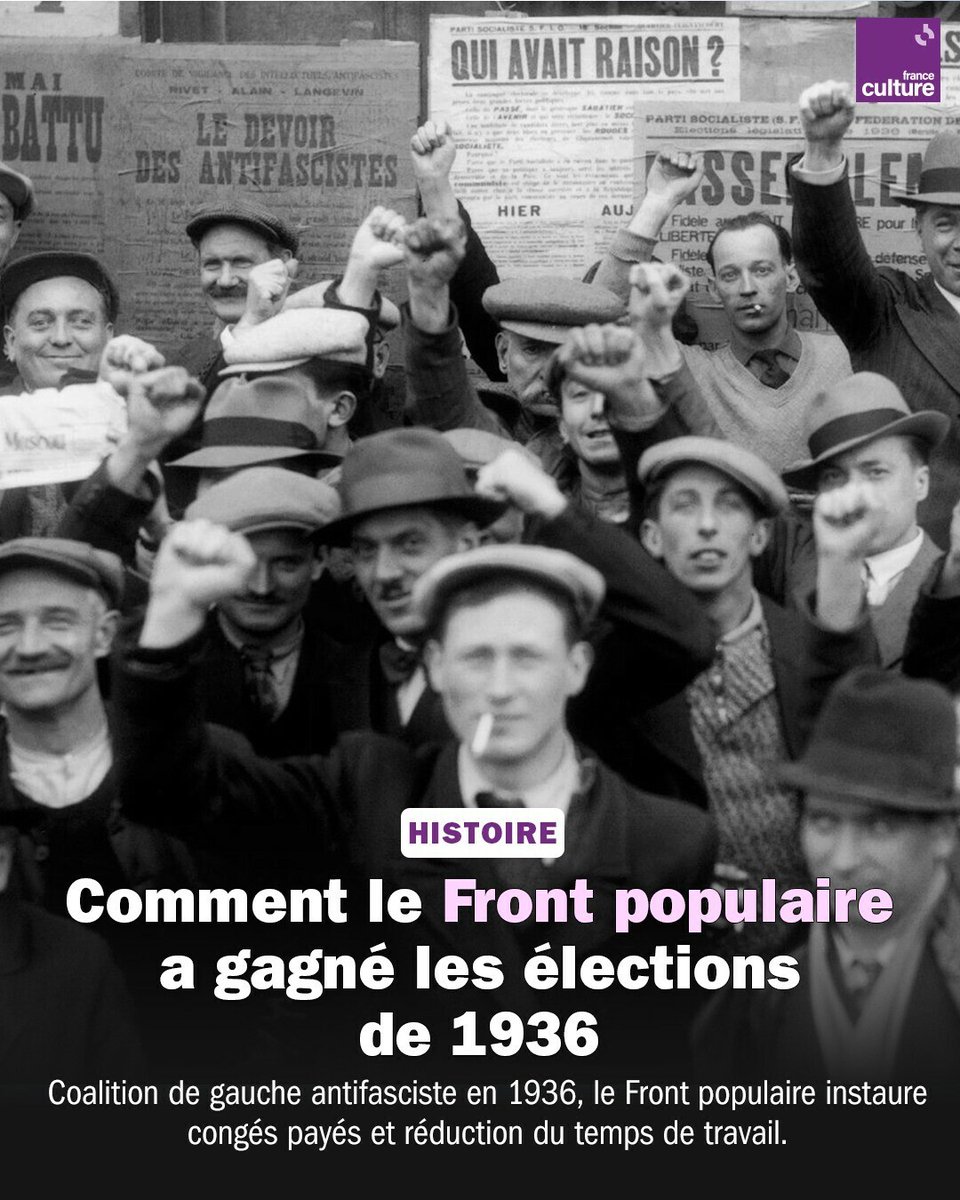 La gauche française a déjà remporté une victoire avec le Front populaire : c'était en 1936.
➡️ l.franceculture.fr/fTW