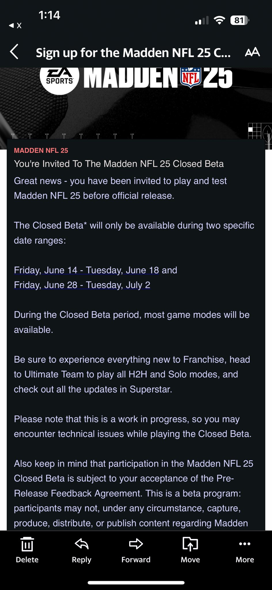 CC on X: &ldquo;Madden 25 BETA codes being sent out boys&rdquo; / X