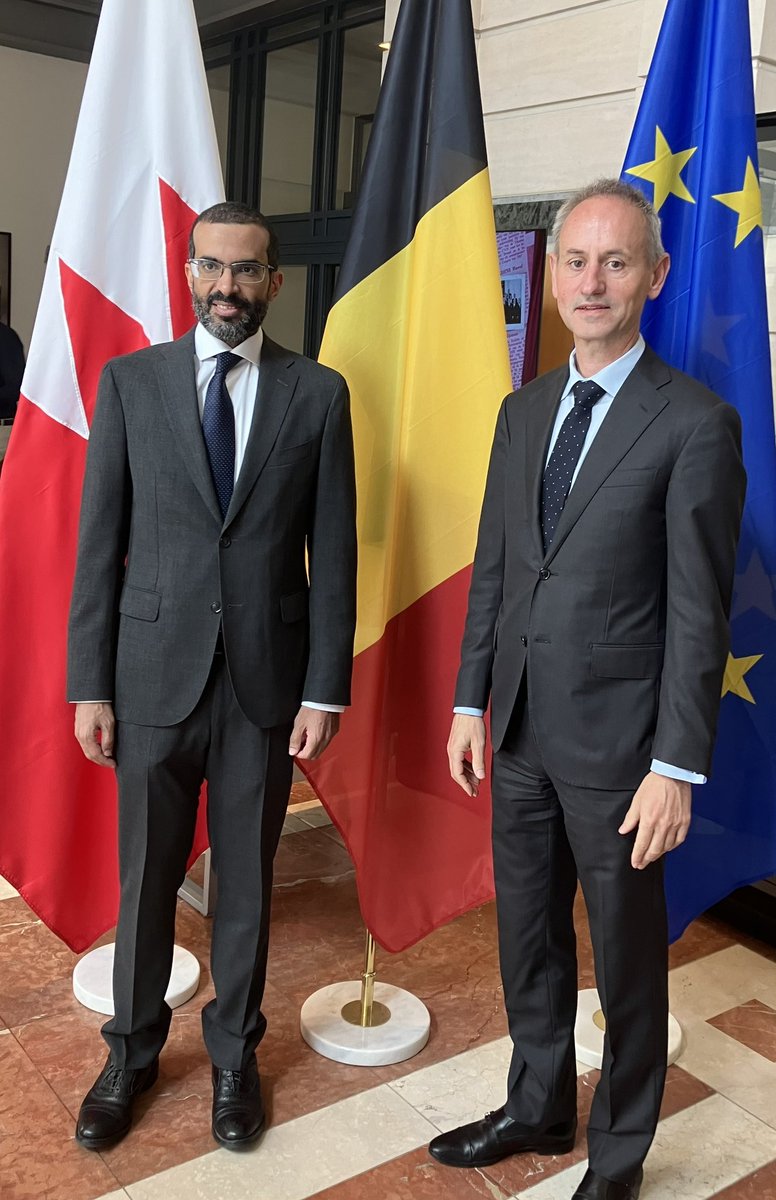On Wednesday, we held 🇧🇪🇧🇭 political consultations, together with Bahrein counterpart Amb Shaikh Abdullah bin Ali Al Khalifa. We had productive discussions on strengthening our bilateral relationship, the fight against violent extremism, regional issues in Middle East and Europe.