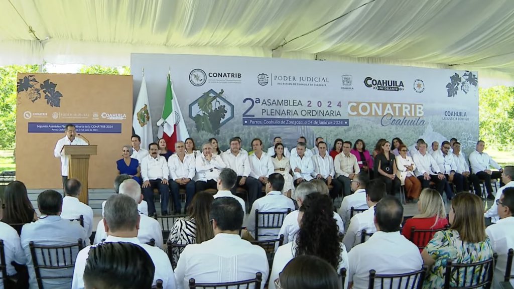 Rafael Guerra Álvarez (@magrafaelguerra) on Twitter photo Hoy en Parras, Coahuila, inauguramos la 2a Asamblea Plenaria Ordinaria de la <a href="/ConatribMx/">CONATRIB</a>. Agradecemos la presencia y hospitalidad del Gobernador <a href="/manolojim/">Manolo Jiménez Salinas</a>, del Magistrado Presidente del <a href="/PJCoah/">Poder Judicial Coah</a>, <a href="/MiguelMery/">Miguel F. Mery Ayup</a>, de la Diputada <a href="/LuzMorales/">Luz Elena Morales</a> y del Presidente Municipal, Fernando Orozco. Hoy en Parras, Coahuila, inauguramos la 2a Asamblea Plenaria Ordinaria de la <a href="/ConatribMx/">CONATRIB</a>. Agradecemos la presencia y hospitalidad del Gobernador <a href="/manolojim/">Manolo Jiménez Salinas</a>, del Magistrado Presidente del <a href="/PJCoah/">Poder Judicial Coah</a>, <a href="/MiguelMery/">Miguel F. Mery Ayup</a>, de la Diputada <a href="/LuzMorales/">Luz Elena Morales</a> y del Presidente Municipal, Fernando Orozco.