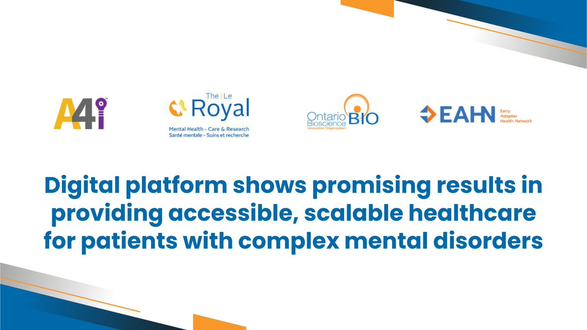 Thrilled to share that the evaluation of <a href="/A4i_me/">A4i</a>'s digital platform at <a href="/TheRoyalMHC/">The Royal</a>, facilitated by OBIO’s Early Adopter Health Network, is showing promising results in providing accessible, scalable healthcare to patients with complex mental disorders.
📰tinyurl.com/2bwkj2rd