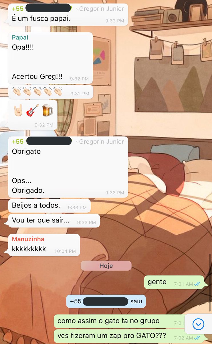 laholiva's tweet image. lembrando aqui do dia que o meu pai fez um whatsapp pro GATO pra ter alguém do lado dele no grupo da família