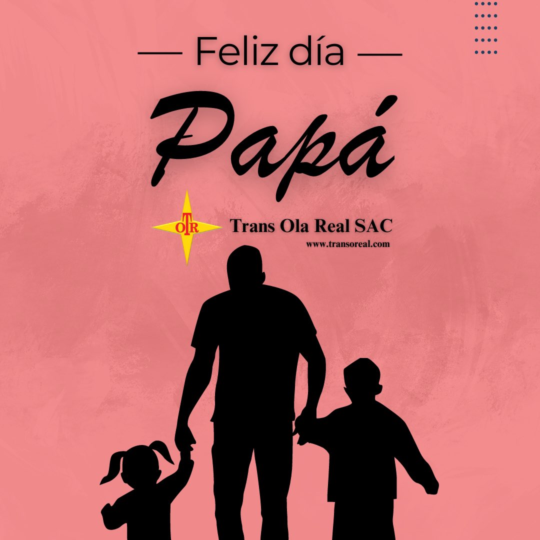 transolarealsac's tweet photo. A todos nuestros colaboradores, clientes y proveedores que son padres, les deseamos un muy Feliz Día del Padre. Su esfuerzo y dedicación son una inspiración para todos. ¡Gracias por todo lo que hacen!
#cargapesada #transportedecarga #Fletes #montacargas https://t.co/7h2i8OCv9e