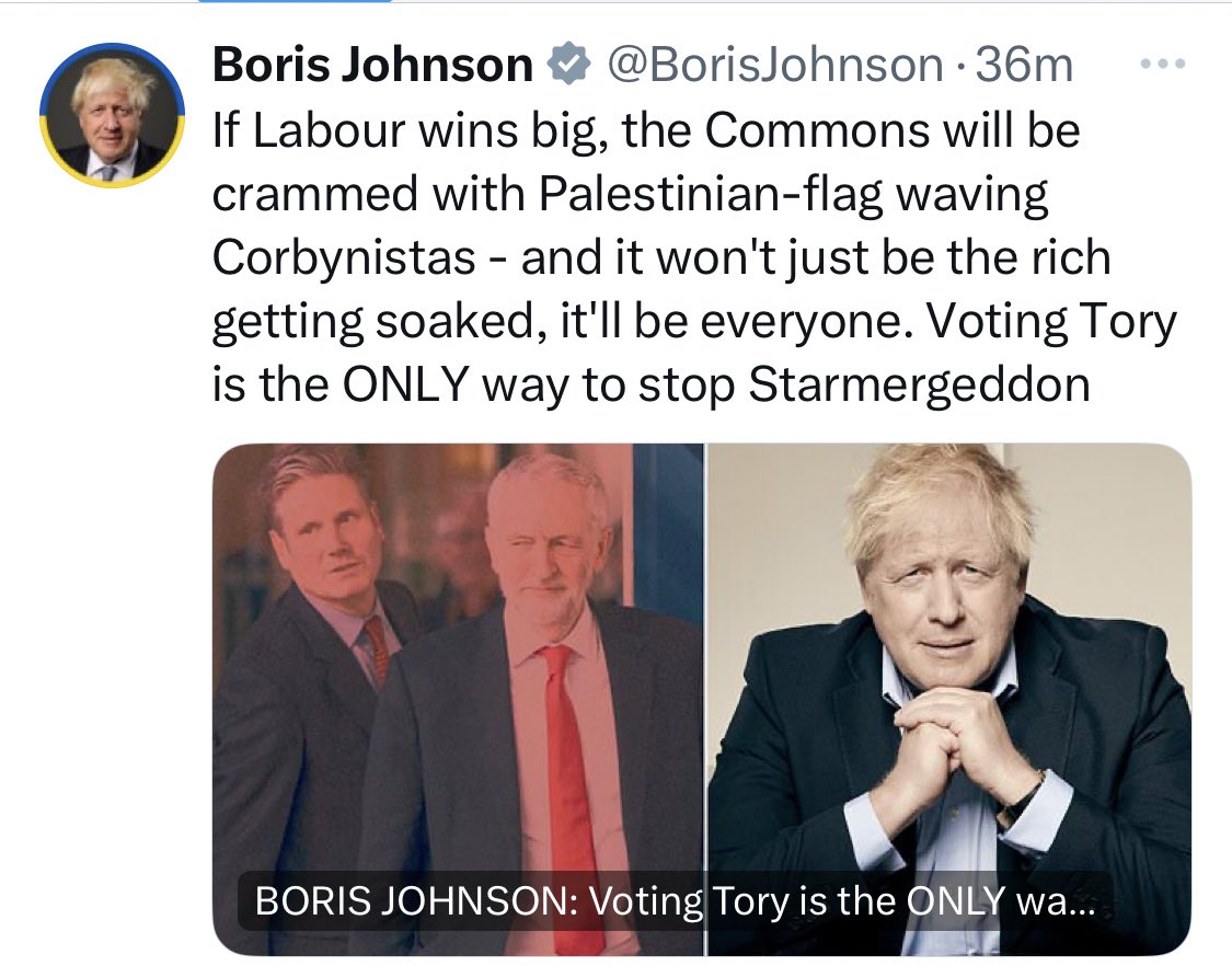 13sarahmurphy's tweet photo. Starmergeddon sounds excellent.

The total obliteration of the Tory party. Tearing it down and sweeping away the fetid corruption, shameless prejudice and vicious uselessness of the last decade. Beginning to wash away the stench of Johnson and every dismal last one of you. https://t.co/C1gQdPTwqw