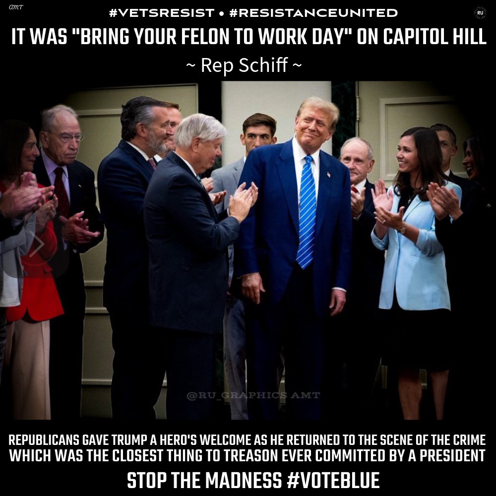 ru_graphics's tweet photo. #ResistanceUnited
Spineless Rs gave a hero’s welcome to the felon who incited a mob to kill them 1200 days ago
Trump is a 2x impeached, treasonous Insurrectionist, adjudicated rapist &amp; fraudster, 34x felon who is🇺🇸’s greatest NS Threat
Rs also🗣️he best reps their party
#VoteBlue https://t.co/uZcekDPYyx