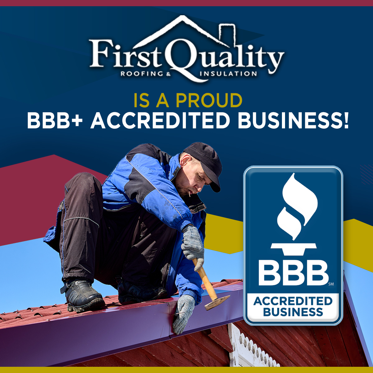 FirstQualityLV's tweet image. Did you know? First Quality is a proud BBB+ accredited business! Our ongoing commitment to excellence and customer satisfaction sets us apart. Thank you for trusting us! #FirstQuality #BBBAccredited #CustomerSatisfaction #QualityService