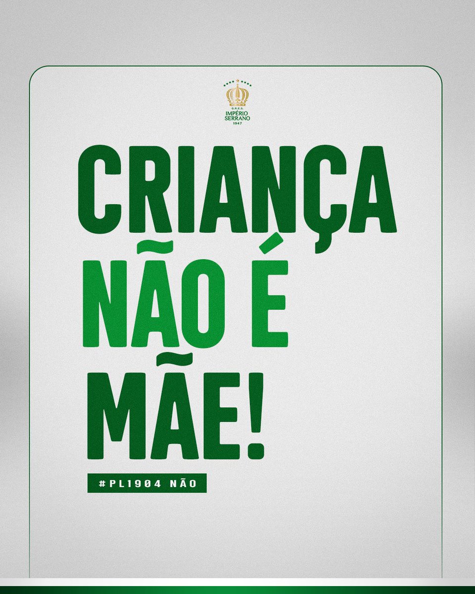 gresimperio's tweet image. O samba é um ato político e o nos juntamos contra a PL1904, que equipara o aborto a homicídio, colocando em risco a vida de milhares de mulheres, especialmente de crianças vítimas de violência sexual. 

O projeto ainda desrespeita os direitos das mulheres já previstos em lei.