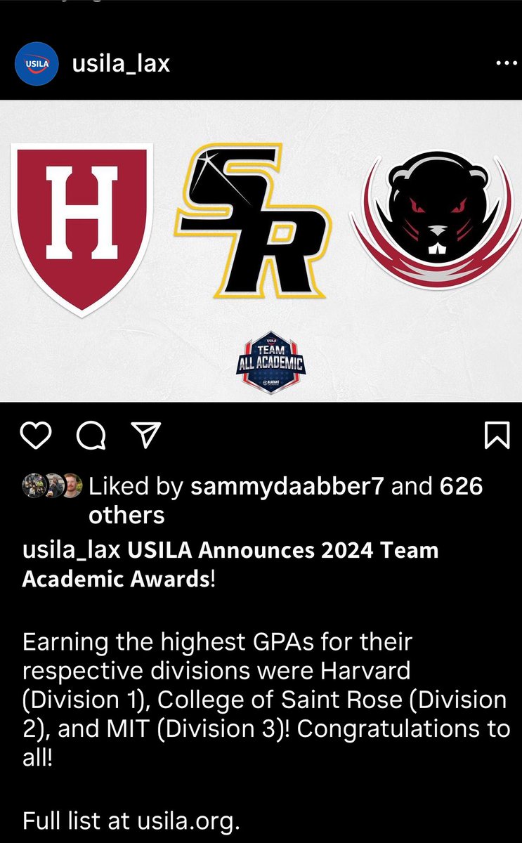 HARVARD.  SAINT ROSE.  MIT

Congratulations to ⁦<a href="/SaintRoseMLax/">Saint Rose Men’s Lacrosse</a>⁩ an incredibly hard working and talented group ⁦of young men who ALWAYS took care of business.  Head Coach Alex Williams brought out the best in us all👏🙌👏
