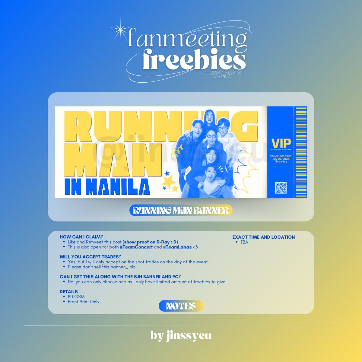 jihyopay's tweet photo. MABUHEEEYYY!! may freebie na naman akiz for #RUN2UinMANILA #RUNNINGMANinMANILA2024 (last na ‘to)🏃

see deetz below n lng pwoah!

#SongJiHyo #YooJaeSuk #JiSukJin #Haha #KimJongKook #YangSeChan #런닝맨 #송지효 #유재석 #지석진 #하하 #김종국 #양세찬 https://t.co/Dkkb0W5ZYC