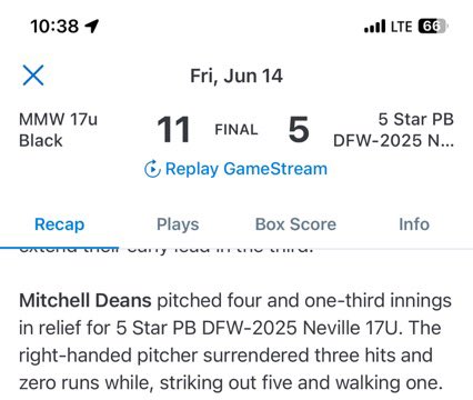 deans_mitchell's tweet photo. Couldn’t get the job done but had a great outing in relief to try and keep the boys in this one. @PESHrecruitBSB @peshbaseball @connor_reed13 @znev5starPB https://t.co/j9FZQY3uN1