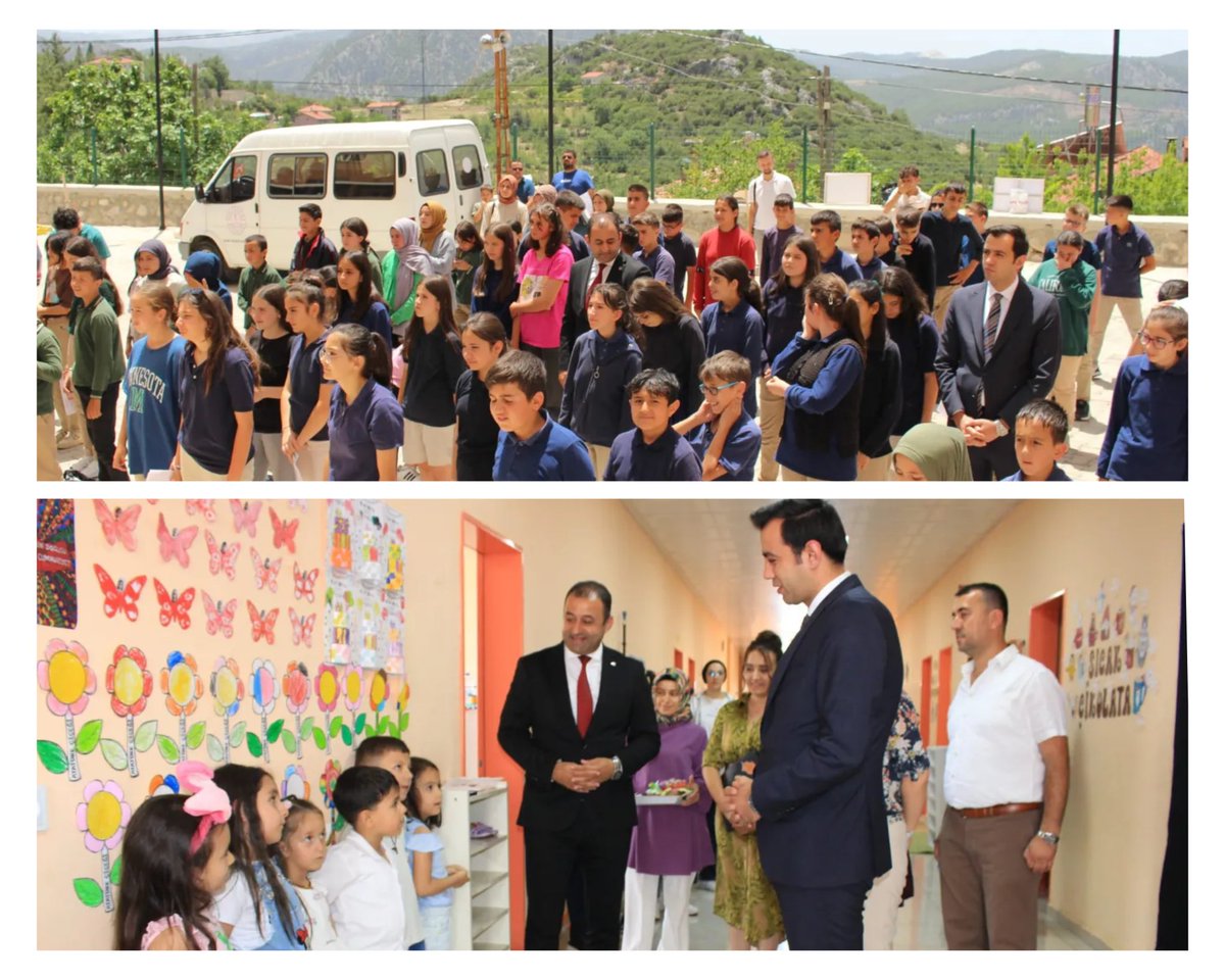 sutculer_gov_tr's tweet photo. Kaymakamımız Sayın Mahmut KORKMAZ, İlçe Milli Eğitim Müdürü Ercan AKKAN ile birlikte ilçemiz Merkez Ortaokulu, Şehit Recep KESİKTAŞ İmam Hatip Ortaokulu ve Fevzi ERİNÇ Anaokulunda  düzenlenen 2023-2024 Eğitim ve Öğretim Yılı yıl sonu Karne Törenine katıldı. https://t.co/VTE9zGvgqd