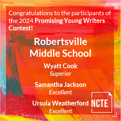 👀at this: our 8th grade PYW participants from Robertsville MS for 2023-24 worked above &amp; beyond to submit writing samples for this prestigious competition sponsored by NCTE. 👏👏 Go 🐏🐏! <a href="/RMSortn/">Robertsville Middle</a> <a href="/ORSchools/">Oak Ridge Schools</a> <a href="/burnette_ts/">Sandra Burnette, Ed.D.</a> #PromisingYoungWriters <a href="/ncte/">National Council of Teachers of English (NCTE)</a> #NCTEStudentWritingAwards
