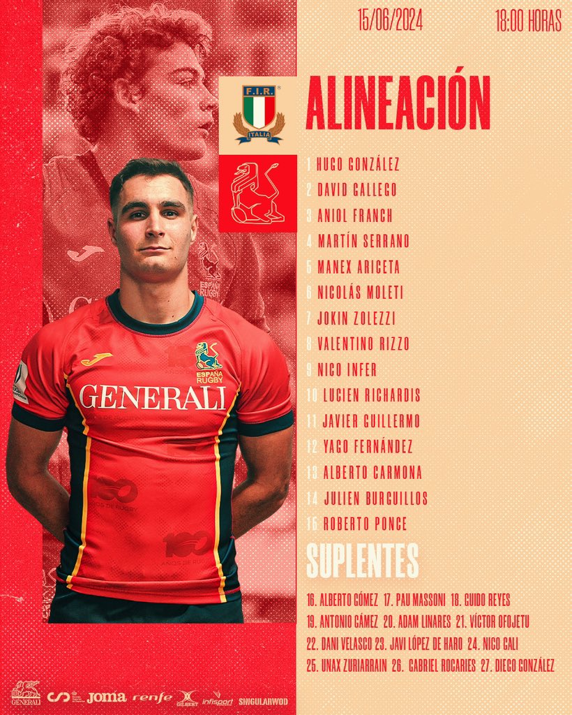 𝐀𝐋𝐈𝐍𝐄𝐀𝐂𝐈𝐎́𝐍 #LeonesM20 ⚔️🇮🇹

Último partido de preparación antes de <a href="/rugbyworldcup/">Rugby World Cup</a> U20. 

📺 youtube.com/live/vUwqYKigQ… (Italia Rugby) 

⌚️ 18:00 Horas 

#LoQueNosUne