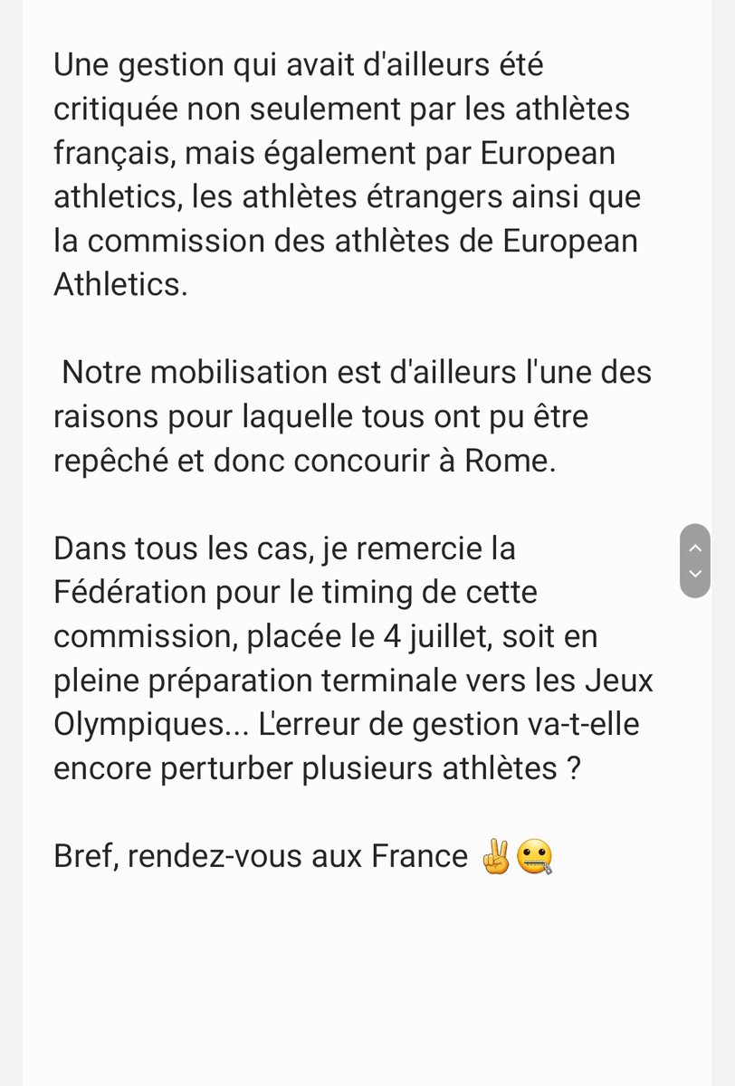 Bref, je suis convoqué par la FFA en commission de discipline le 4 juillet 🤷🤷