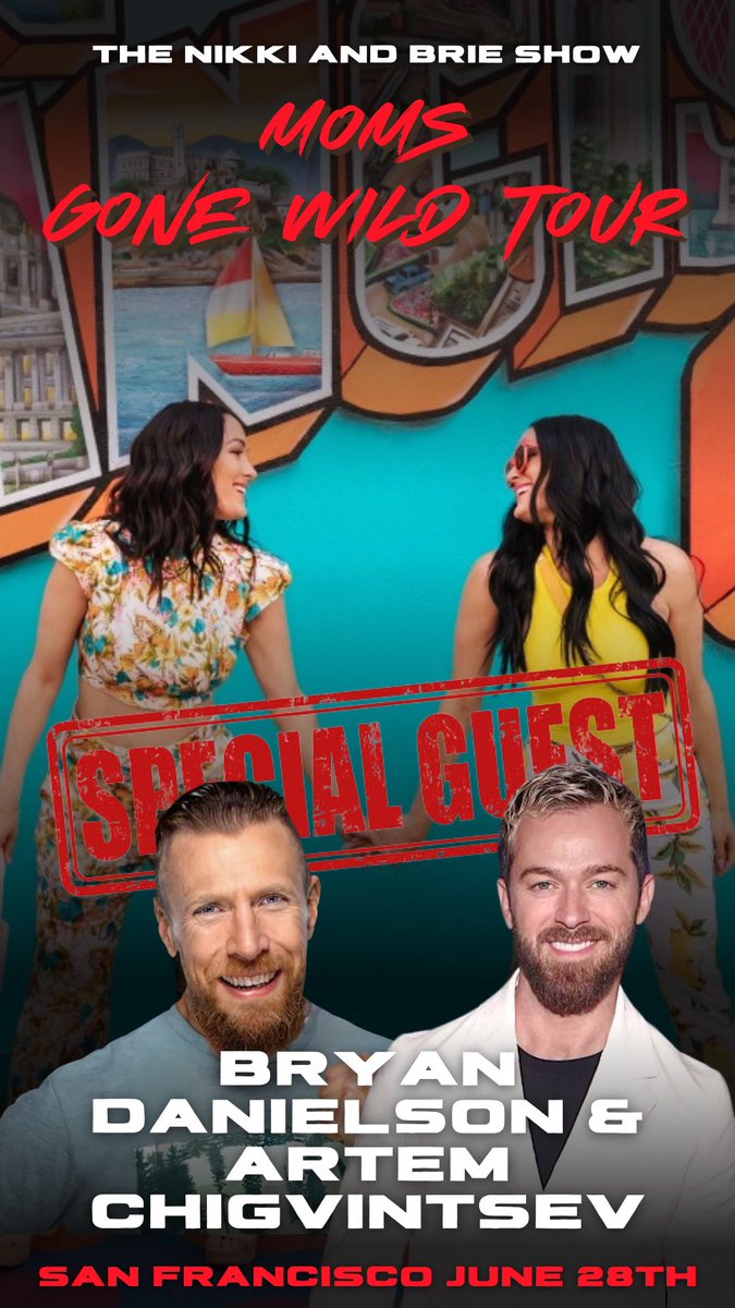 Guess who’s joining the Moms Gone Wild Tour San Francisco stop! Bryan and Artem 🤩❤️ June 28th at the Swedish American Hall. 

Get your tickets here: ticketweb.com/event/the-nikk…