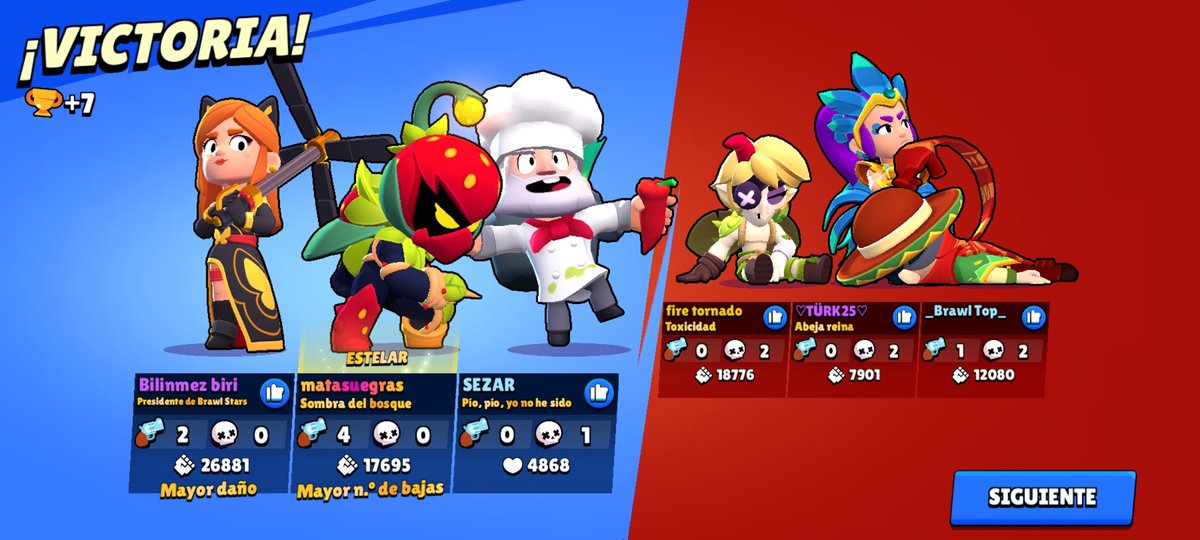 csarsantillan's tweet photo. #ThumbsUpForBrawl  #Brawlstars 
Cuando mis compañeros ayudan al máximo para que consiga llegar a Mitico esta temporada. https://t.co/Yr6ahlIFWb