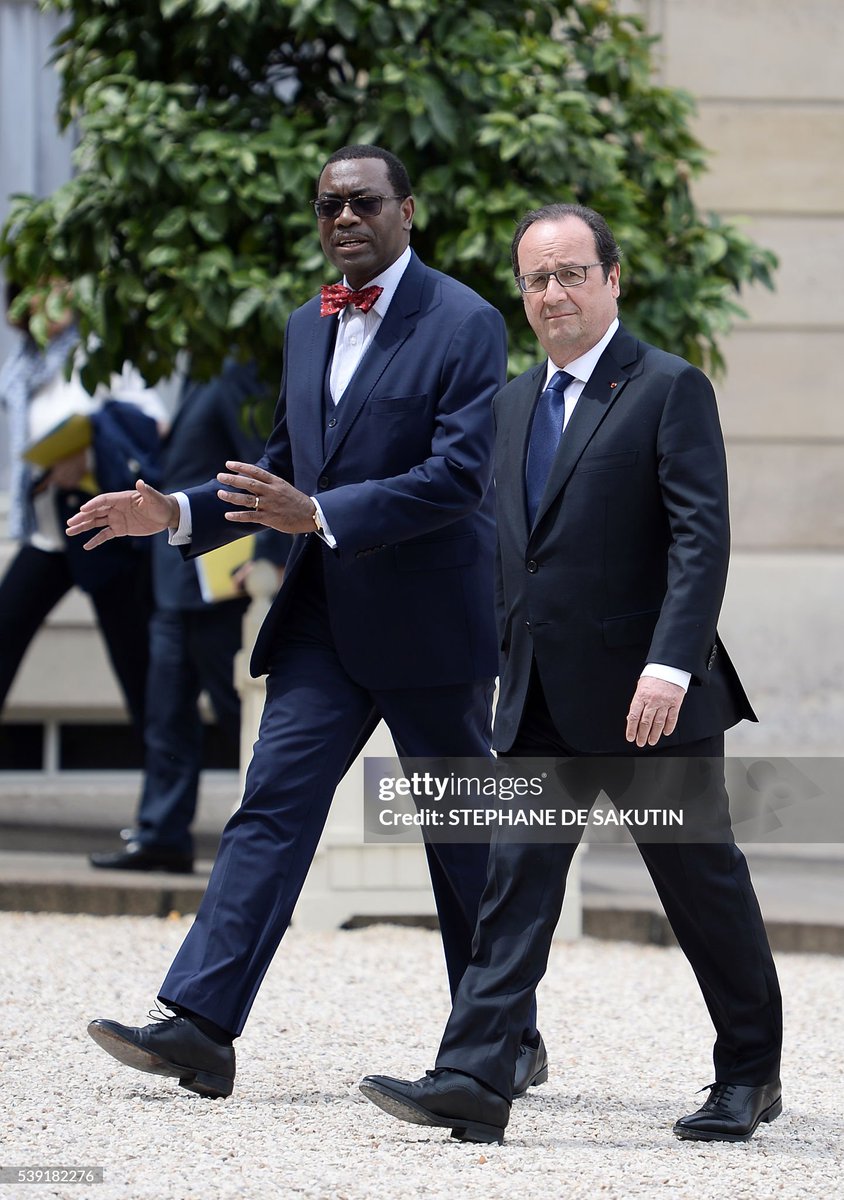 Something I've noticed is that the best-dressed men on the world stage often come from countries where people still know how to sew. Here is Akinwumi Adesina, a Nigerian economist and the President of the African Development Bank Group