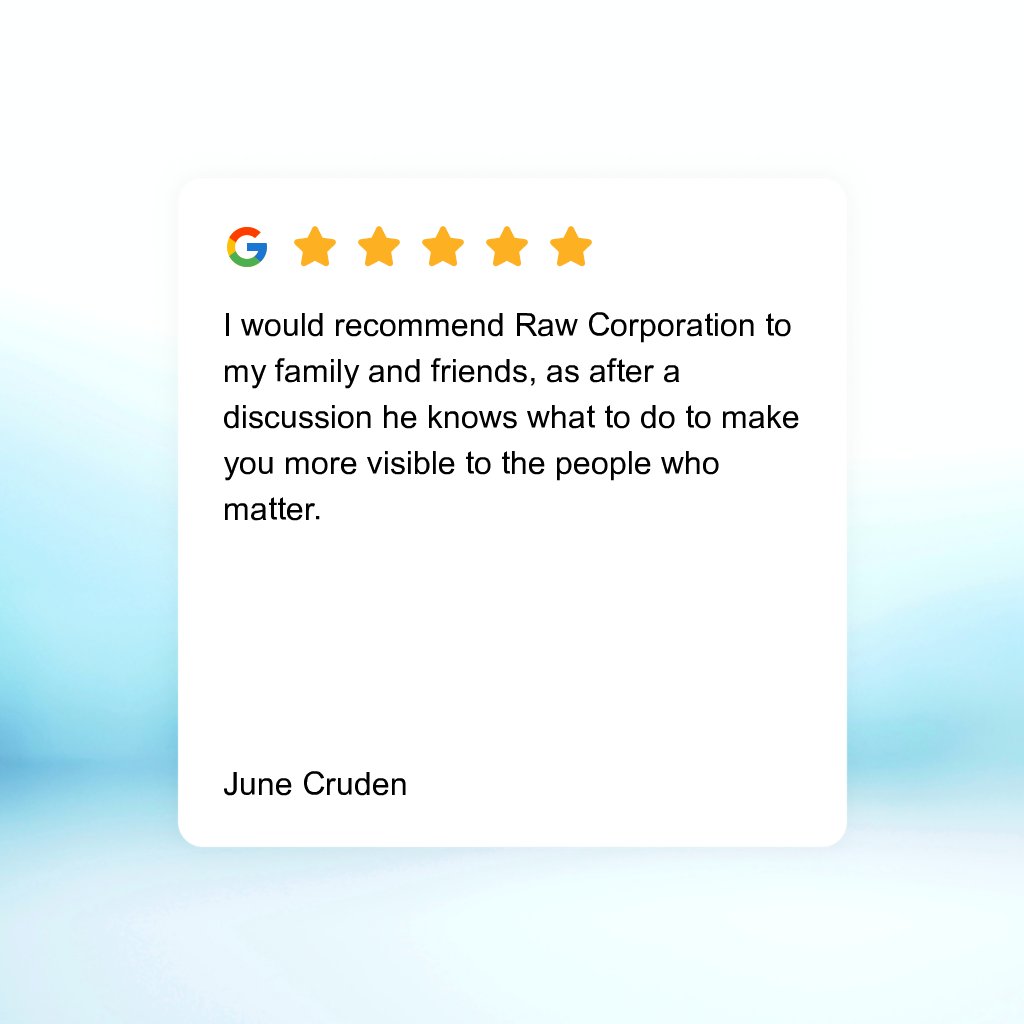 R4BOJ's tweet photo. I would recommend Raw Corporation to my family and friends, as after a discussion he knows what to do to make you more visible to the people who matter. https://t.co/MM3dT3hpgF