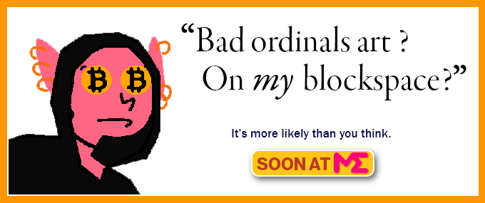 🚨 GRUMPIES' PORTAL HAS BEEN CLOSED  🚨

We are 1,166 pieces of bad ordinals art... The ugliest and grumpiest examplars, we assume 😉

Can <a href="/MEonBTC/">Magic Eden on Bitcoin 🟧</a> handle such ugliness? Eeeew... 

We'll find out 🔜

Grumpies thank every holder who freed them. The job isn't over yet! 🧡