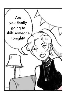Let's round out Week 2 of our celebration of #Pride and #Comics for PrideMonth with an awkward question from Page 2 of "Callie" by <a href="/nenelonergan/">Nene Lonergan</a> 
Thanks to @dlrarts for making all this possible
irishcomics.ie/2024/06/14/cal…