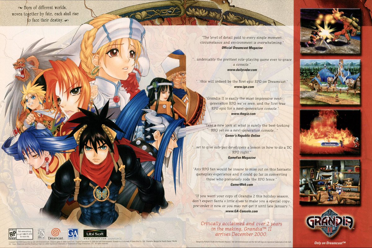 shinobi_sf's tweet image. Grandia II | GamePro (US)

#Sega #GameArts #Dreamcast #Grandia2