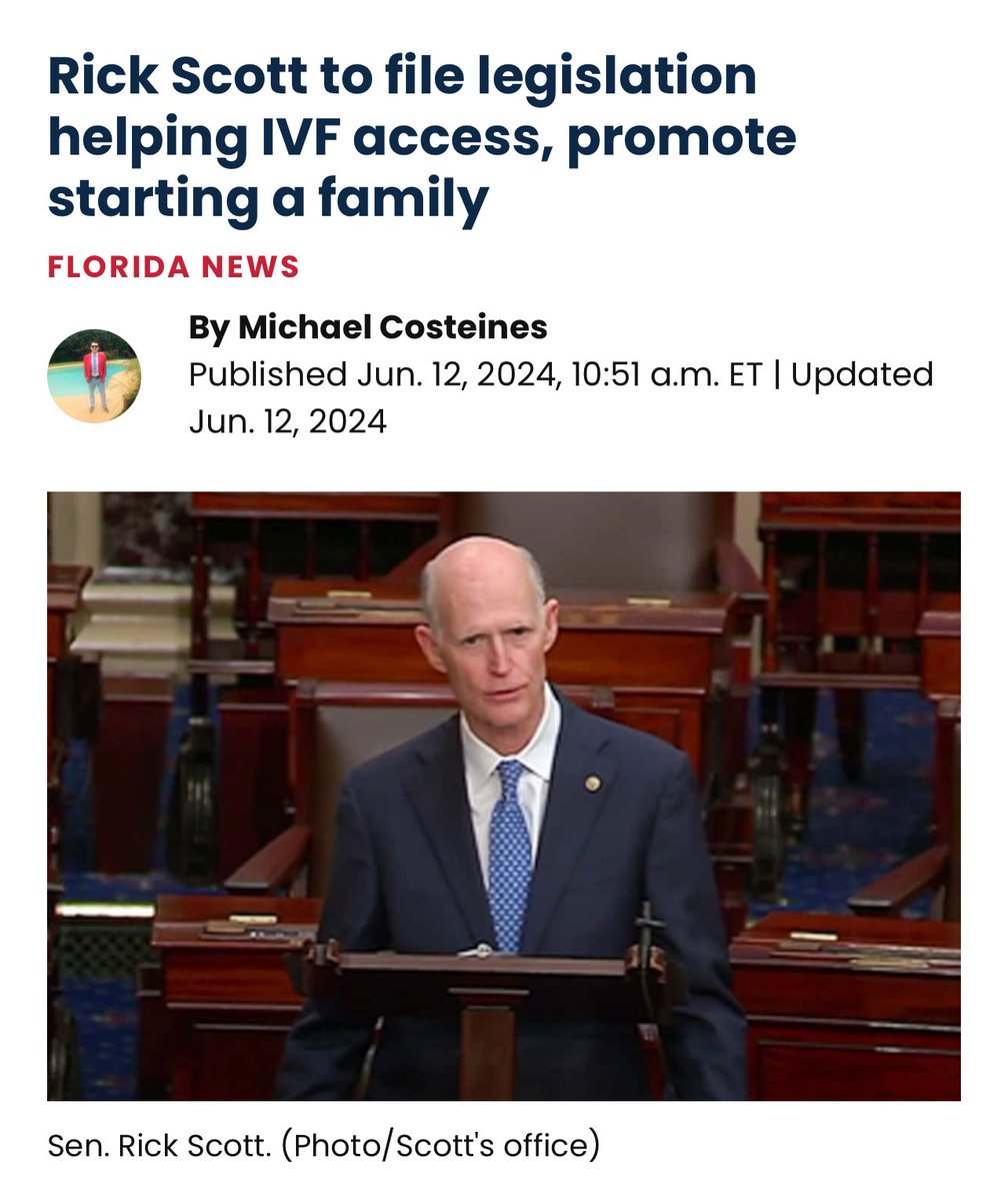 ScottforFlorida's tweet photo. Yes, I voted against a fear-mongering scare tactic by the Dems yesterday.

I’ll be introducing legislation that will actually promote IVF to go along with my resolution reaffirming my support for parents currently undergoing IVF treatment.

These panicked attacks from Democrats are what happens when Republicans lead on important issues, but it won’t scare me