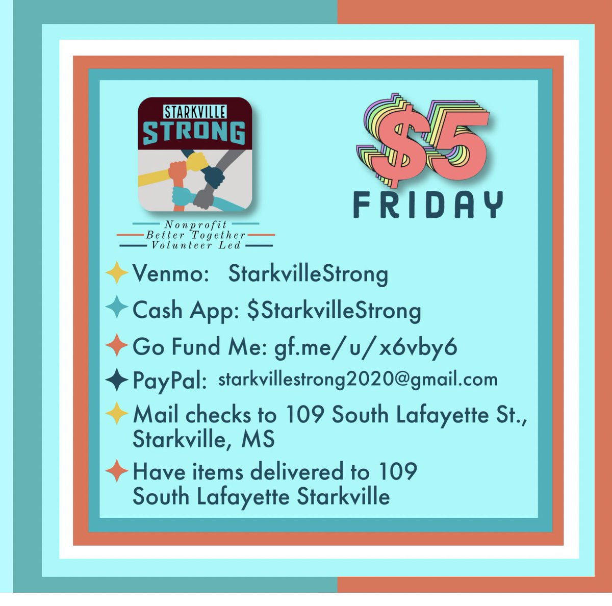 StarkvilleStrong (@stk_strong) on Twitter photo $5 ๐ญ๐๐๐
๐๐: Please Share ๐ฉต
๐ด๐จ๐: Assisted ๐๐ with getting approved for a Section 8 Voucher and with finding permanent housing that will accept the voucher
๐ฑ๐ผ๐ต๐ฌ: ๐๐ individuals and families so far this month have been assisted and placed in permanent housing $5 ๐ญ๐๐๐
๐๐: Please Share ๐ฉต
๐ด๐จ๐: Assisted ๐๐ with getting approved for a Section 8 Voucher and with finding permanent housing that will accept the voucher
๐ฑ๐ผ๐ต๐ฌ: ๐๐ individuals and families so far this month have been assisted and placed in permanent housing