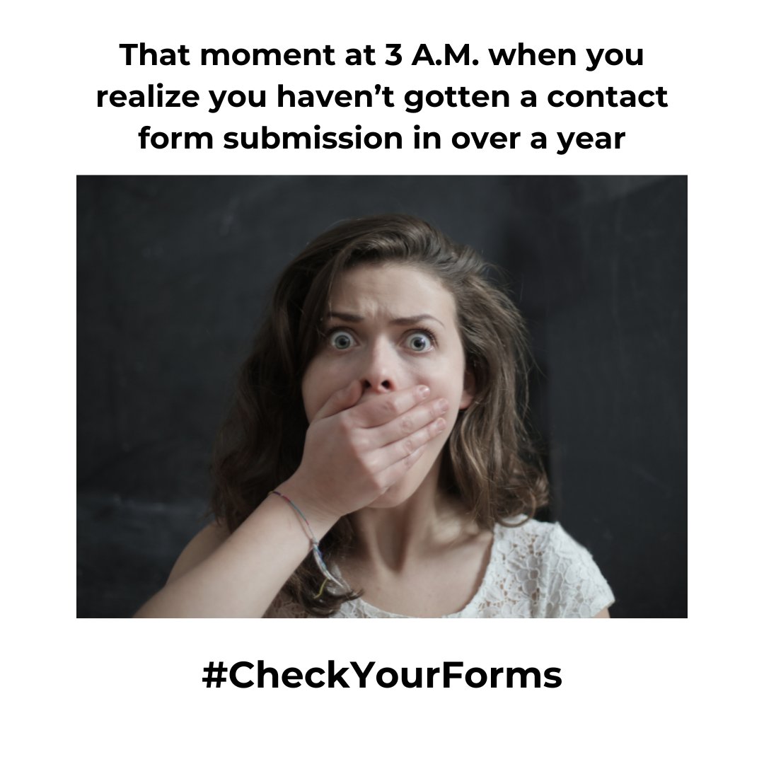 EasyWebsiteForm's tweet image. Don&apos;t let this be you! Check your website&apos;s contact form regularly - and when you&apos;re tired of it being broken we&apos;re here for you. 

Our custom contact forms and dashboard ensure 100% delivery. No more lost leads!

easywebsiteform.com

#contactforms #webdesign