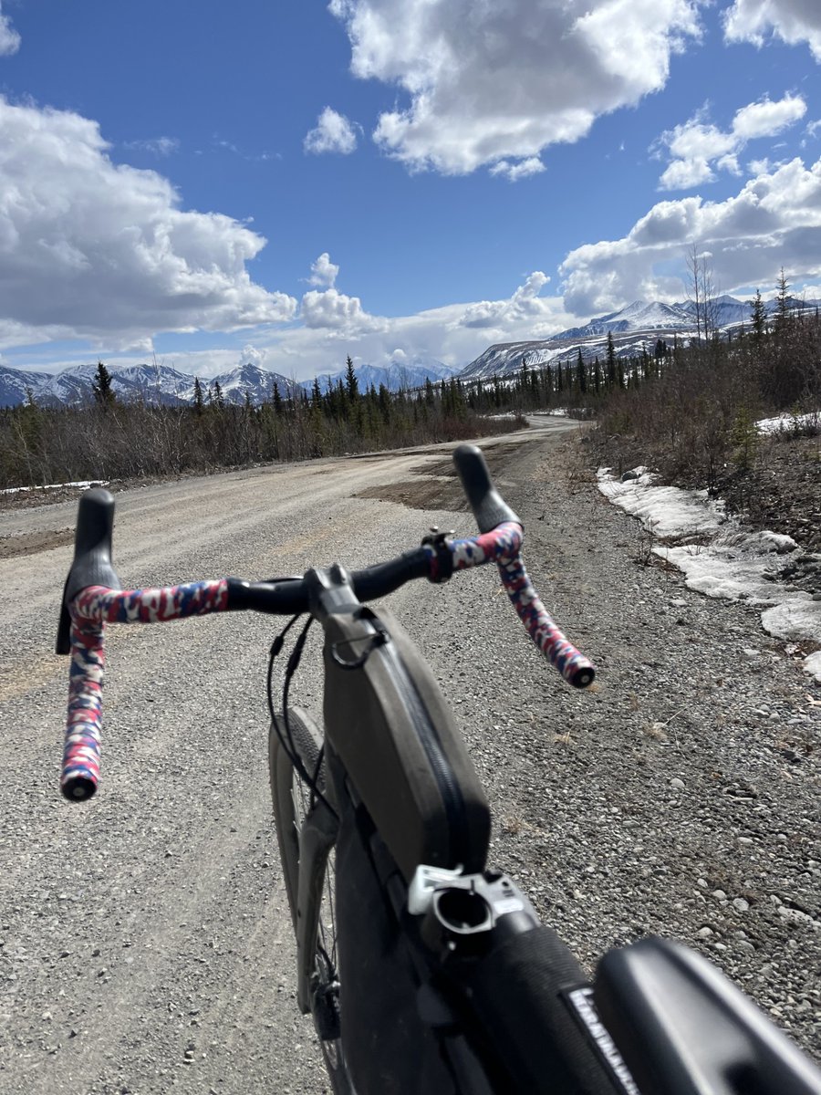 Get outside, get some exercise and ride your bicycle in a national park! Visit the park website for where to go: nps.gov/wrst/planyourv…
Photo: NPS/View of a bike's handle bars and the Nabesna Road ahead.