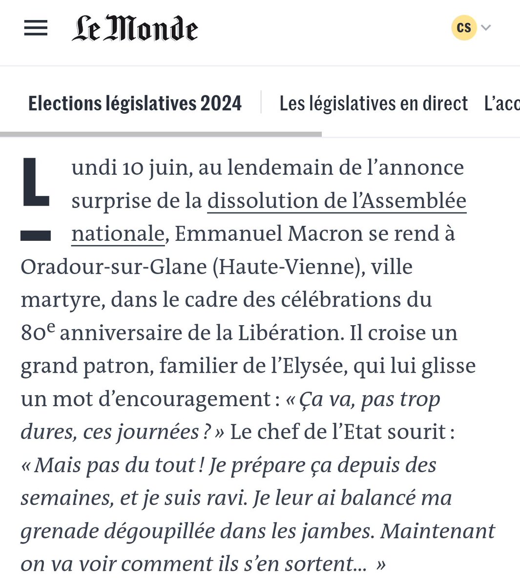 Ce niveau de cynisme du chef de l'État est complètement hallucinant 👇🏻