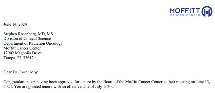 Thank you all for the incredible support over the years to achieve tenure.  This is only possible because of the unwavering support of my family, friends and mentors. <a href="/MoffittNews/">Moffitt Cancer Center</a> <a href="/MoffittRadOnc/">MoffittRadOnc</a> #radonc